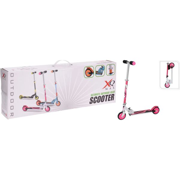 XQ Max Trottinette pliable avec frein &agrave; pied Rose et blanc