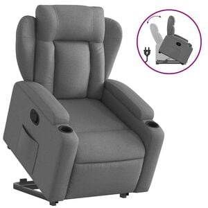 vidaXL Fauteuil inclinable Gris fonc&eacute; Tissu