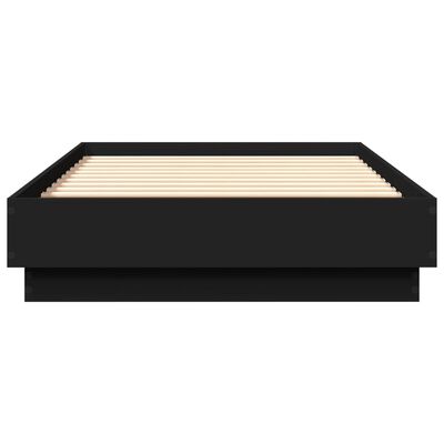 vidaXL Cadre de lit avec lumières LED noir 75x190 cm