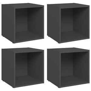 vidaXL Meubles TV 4 pcs gris 37x35x37 cm bois d&rsquo;ing&eacute;nierie