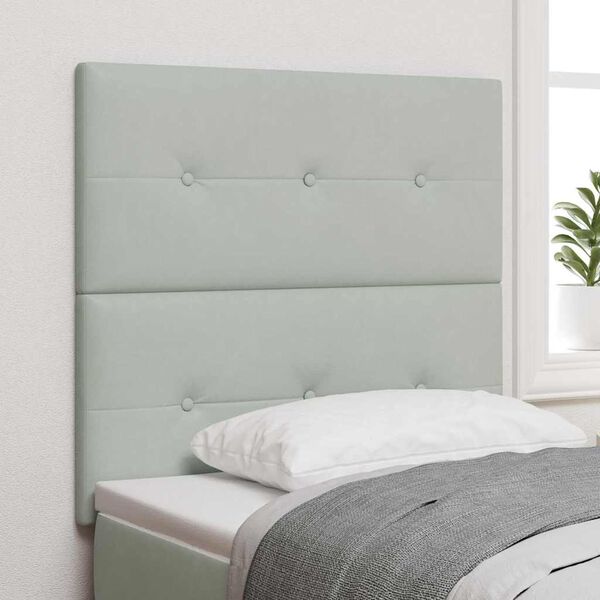 vidaXL T&ecirc;te de lit LED avec t&ecirc;te de lit Gris clair 90 cm Polyester
