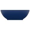 vidaXL Lavabo ovale de luxe Bleu foncé mat 40x33 cm Céramique