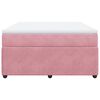 vidaXL Sommier &agrave; lattes de lit avec matelas Rose 160x200 cm Velours