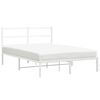 vidaXL Cadre de lit m&eacute;tal sans matelas et t&ecirc;te de lit blanc 140x200 cm