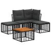 vidaXL Ensemble de canap&eacute;s d'ext&eacute;rieur 5 pcs Noir et Gris fonc&eacute;