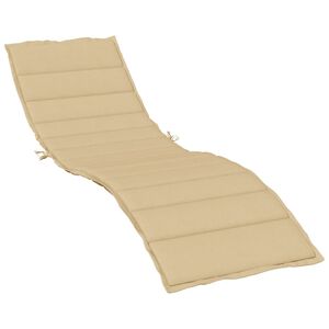 vidaXL Coussin de chaise longue beige m&eacute;lang&eacute; 200x50x4 cm tissu