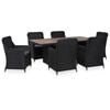 vidaXL Ensemble &agrave; manger d'ext&eacute;rieur 7 pcs R&eacute;sine tress&eacute;e Noir