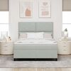 vidaXL Lit &agrave; ressort LED avec matelas Gris clair 140 x 200 cm tissu
