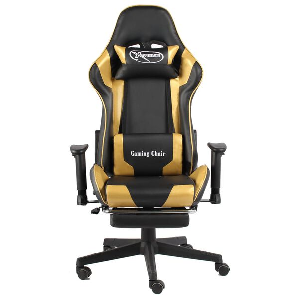 vidaXL Chaise de jeu pivotante avec repose-pied Dor&eacute; PVC
