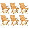 vidaXL Chaises pliantes, lot de 6, 61 x 67 x 90 cm, en bois de teck massif