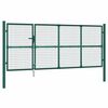 vidaXL Portail de jardin grillag&eacute; vert 350 x 125 cm en acier galvanis&eacute;