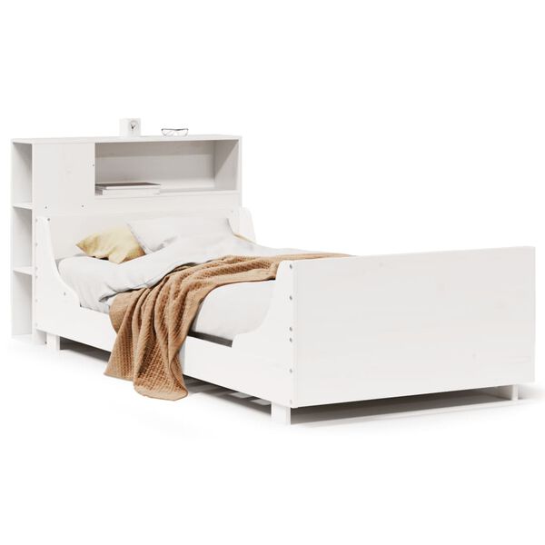 vidaXL Cadre de lit sans matelas blanc 90x200 cm bois de pin massif