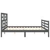 vidaXL Cadre de lit sans matelas gris 200x200 cm bois massif