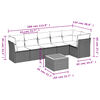 vidaXL Salon de jardin avec coussins 7 pcs gris r&eacute;sine tress&eacute;e