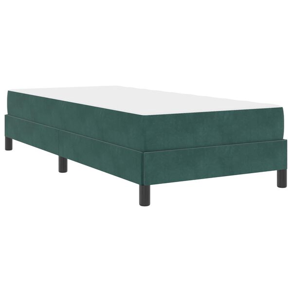 vidaXL Lit &agrave; ressorts avec matelas Vert fonc&eacute; 90 x 200 cm tissu