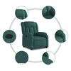 vidaXL Fauteuil inclinable vert foncé tissu