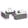 vidaXL Salon de jardin avec coussins 13 pcs gris r&eacute;sine tress&eacute;e