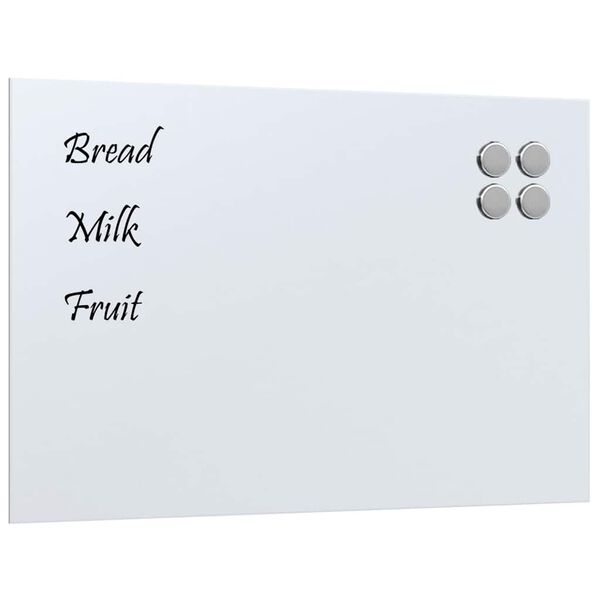 vidaXL Tableau noir magn&eacute;tique mural blanc 60x40 cm verre tremp&eacute;