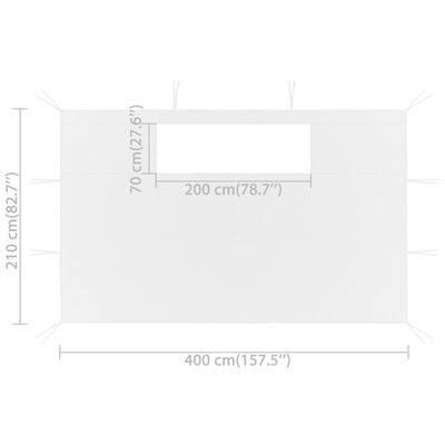 vidaXL Parois latérales de belvédère fenêtres 2pcs 4x2,1m Blanc 70g/m²