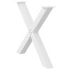 vidaXL Pieds de table &agrave; manger en forme de X, 3 pi&egrave;ces, blanc, 90 x (72-73) cm, acier