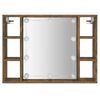 vidaXL Armoire &agrave; miroir avec LED Ch&ecirc;ne fum&eacute; 76x15x55 cm