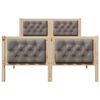 vidaXL Cadre de lit avec t&ecirc;te de lit Taupe 120 x 190 cm Pin massif