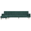 vidaXL Canap&eacute;-lit en forme de L vert fonc&eacute; 271x140x70 cm velours
