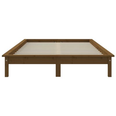 vidaXL Cadre de lit Marron miel 120x200 cm Bois de pin massif