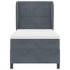 vidaXL Lit &agrave; ressorts avec matelas Gris fonc&eacute; 200 x 100 cm Polyester