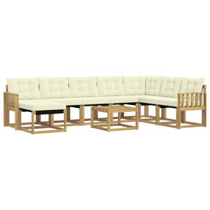 vidaXL Ensemble de canap&eacute;s d'ext&eacute;rieur 9 pcs Blanc et cr&egrave;me