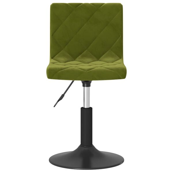 vidaXL Chaise pivotante de salle &agrave; manger Vert clair Velours