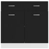 vidaXL Armoire à tiroirs "Lyon" Noir 80 x 46 x 81,5 cm Bois d'ingénierie