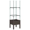 vidaXL Jardini&egrave;re avec treillis marron 40x40x142,5 cm PP