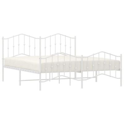 vidaXL Cadre de lit métal sans matelas et pied de lit blanc 183x213 cm