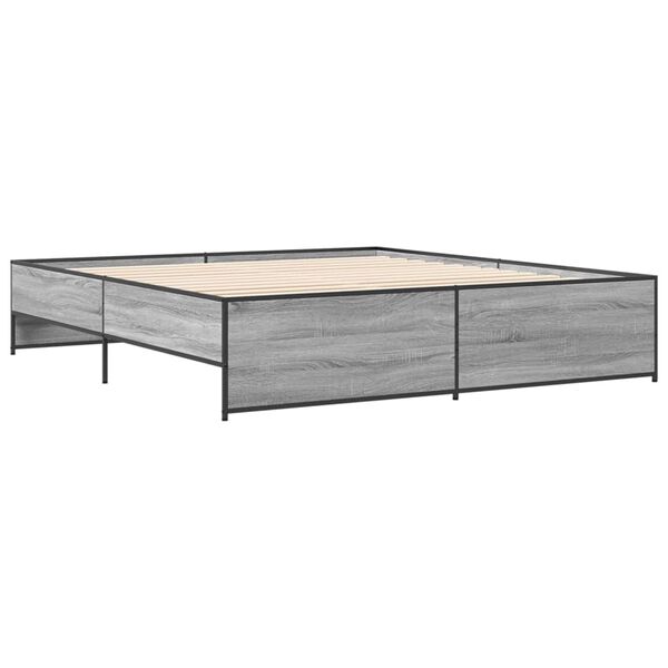 vidaXL Cadre de lit sans matelas sonoma gris 180x200 cm