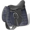 vidaXL Set de selle &eacute;quitation 17,5" en cuir v&eacute;ritable 12 cm 5 en 1 noir