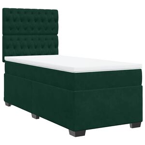 vidaXL Sommier &agrave; lattes de lit avec matelas Vert fonc&eacute; 90x190 cm