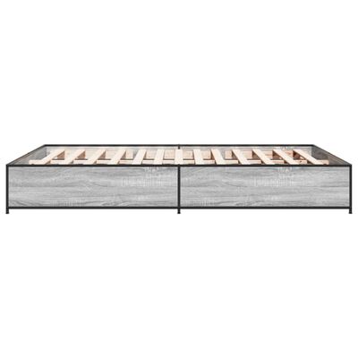 vidaXL Cadre de lit sans matelas sonoma gris 140x200 cm