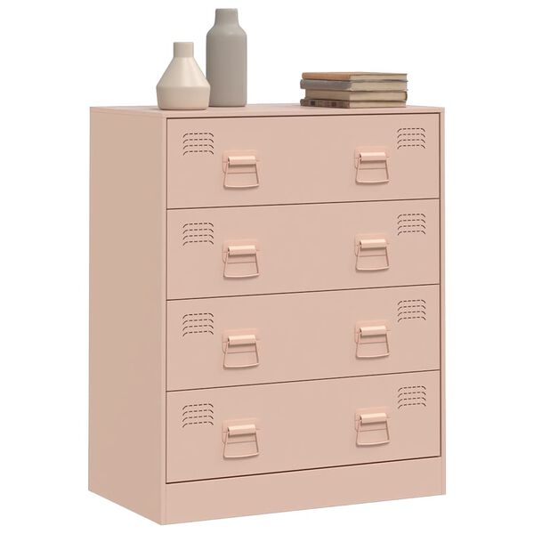 vidaXL Buffet rose 67x39x83 cm acier