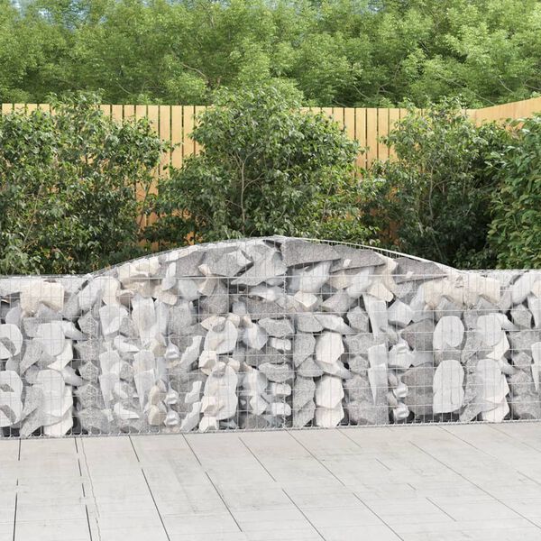vidaXL Paniers &agrave; gabions arqu&eacute;s 7 pcs 400x30x100/120 cm Fer galvanis&eacute;