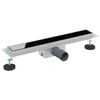 vidaXL Drain de Douche avec Couverture en Verre Noir 60 cm