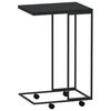 vidaXL Table d'appoint avec roues Noir 40x30x63,5 cm Bois d'ingénierie