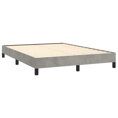 vidaXL Cadre de lit sans matelas gris clair 140x190 cm velours