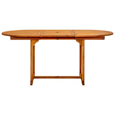 vidaXL Table à dîner de jardin (120-170)x80x75 cm Bois d'acacia massif