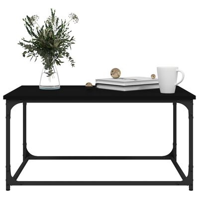 vidaXL Table basse Noir 80x50x40 cm Bois d'ingénierie et fer