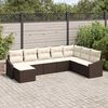 vidaXL Ensemble de canap&eacute; de jardin 8 pcs Marron et Cr&egrave;me polyrotin