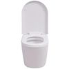 vidaXL Toilette murale avec réservoir caché Céramique Blanc
