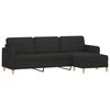 vidaXL Canap&eacute; &agrave; 3 places avec repose-pieds Noir 210 cm Tissu