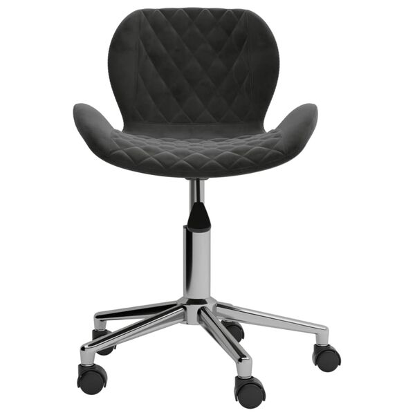 vidaXL Chaises pivotantes &agrave; manger lot de 4 Gris fonc&eacute; Velours
