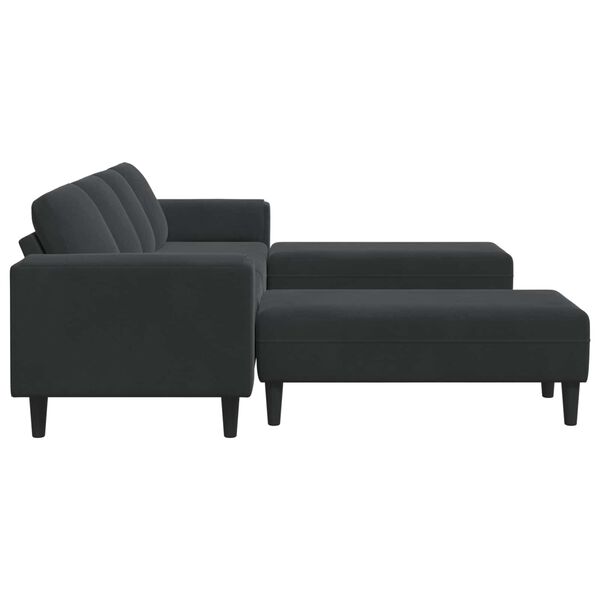 vidaXL Canap&eacute; de salon 3 pcs Noir